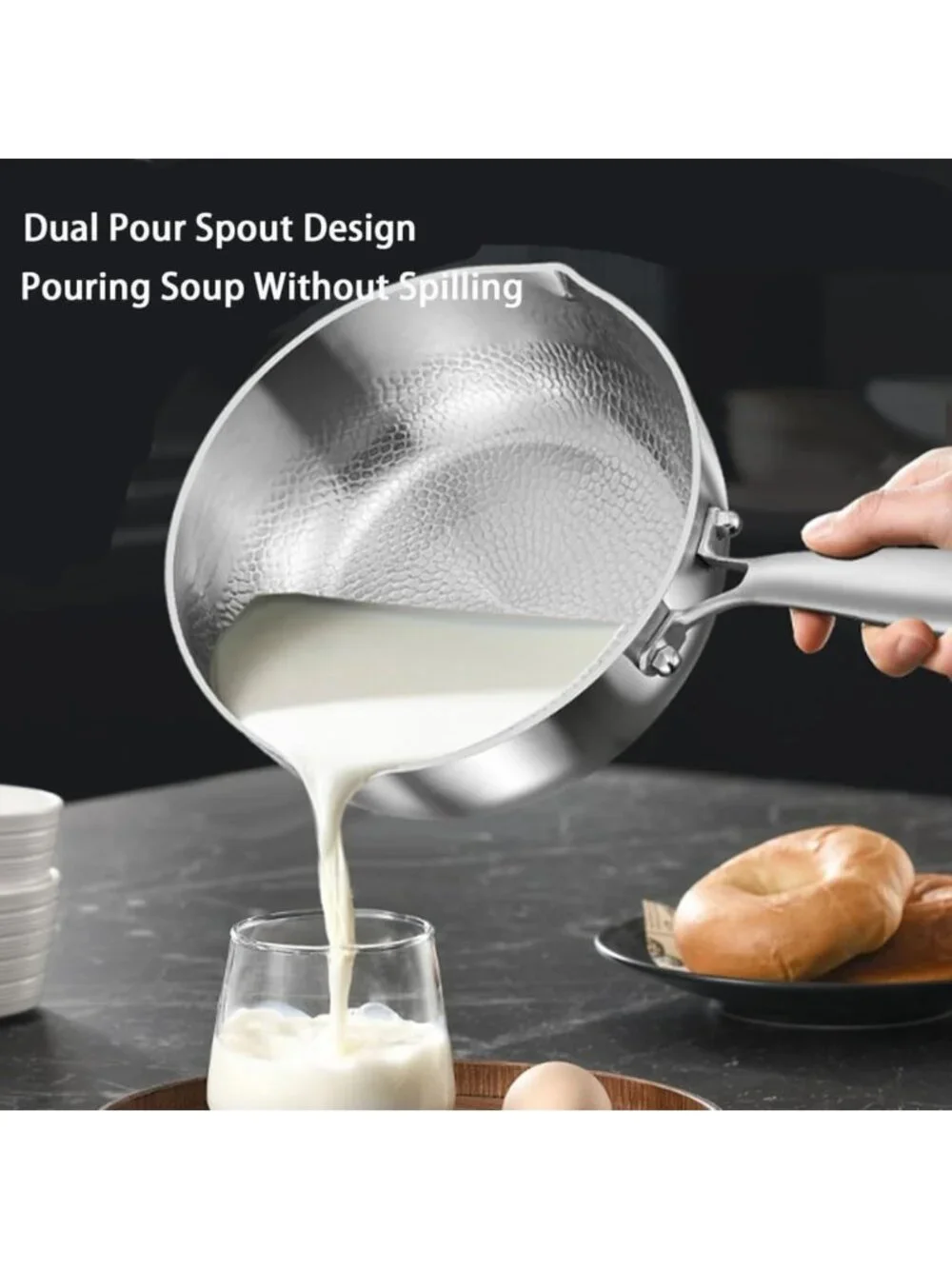Multifunctional Titanium Hammered Non-Stick Pan, Scratch-Resistant, 7.08in